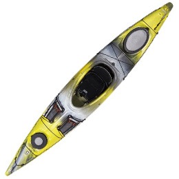 yellow and white tsunami 125 wilderness systems kayak fluid fun canoe and kayak