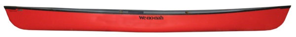 side view of red color wenonah canoe fluid fun canoe and kayak